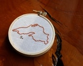 Hand Sewn 3" Lake Superior Embroidery