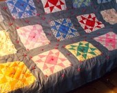 Antique Handmade Patchwork Quilt from 1950's