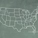 US Map outline  8"x10" art print