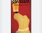 CUSTOM Personalized Brown, Yellow, or Black Dog  Brewing Company STRETCHED CANVAS Wall Art  Ready-To-Hang 8x16x1.5