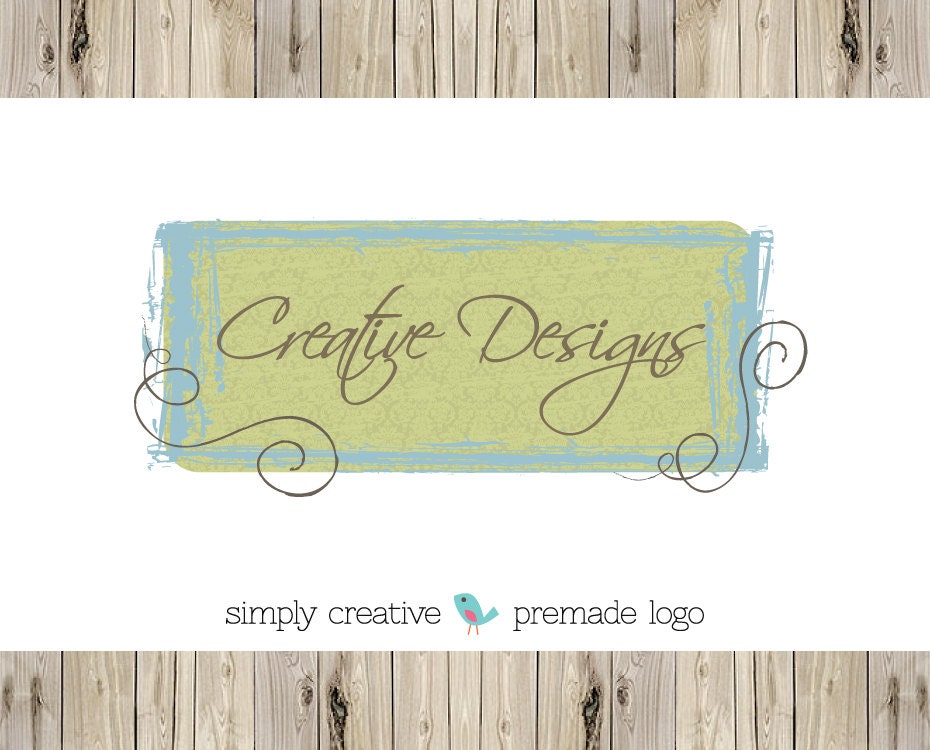 Logo Design - Professional Modern Premade Logo - Green Damask Design