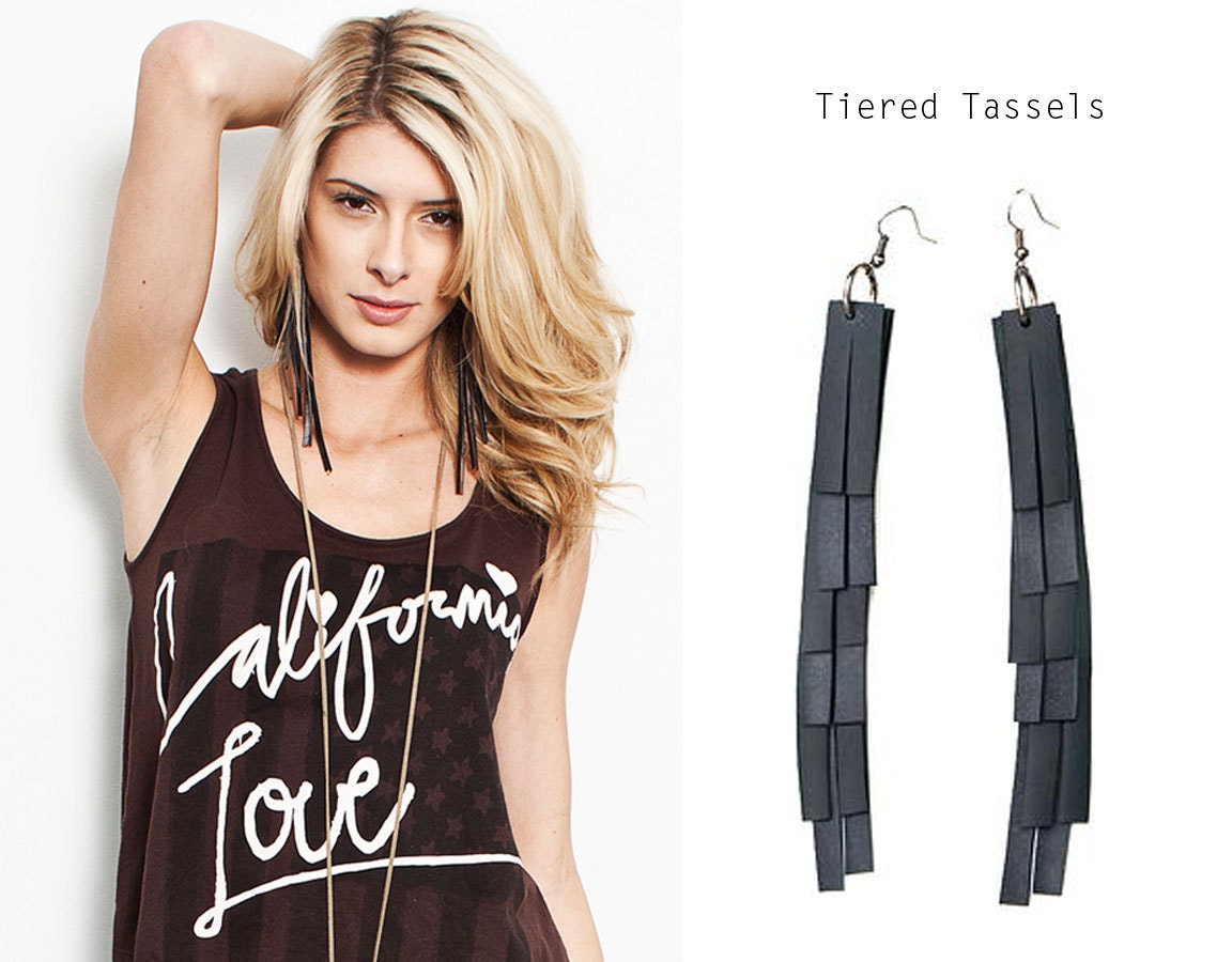 TIERED TASSELS - Recycled Bicycle Inner tube