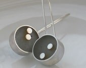 Silver and Grey Resin Drop Earrings