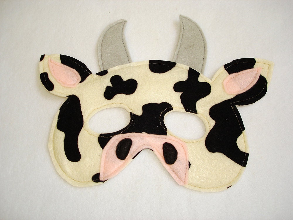 Children's COW Farm Animal Felt Mask