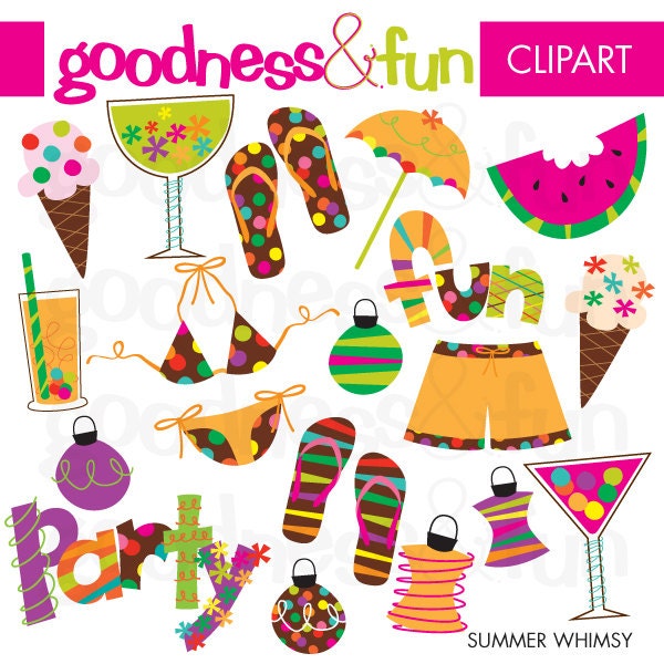 Buy 2 Sets, Get 2 Sets FREE - Digital Clipart - Summer Whimsy
