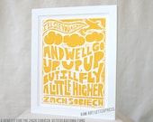 Zach Sobiech Osteosarcoma Fund Benefit , CLOUDS, Zach Sobiech, Raw Art Letterpress,