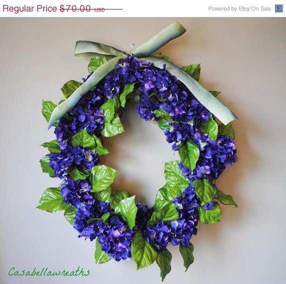 25% Off Summer Door Wreath-Purple Hydrangea Wreath, Wreath Decor