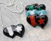 Roller Derby Jammer Pivot Love Heart Necklace