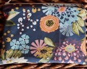 Zippered Pouch with Retro Flower Design