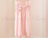 Ruffle Romper Flutter SLEEVE - VINTAGE PINK - by Cheeky Chic Baby