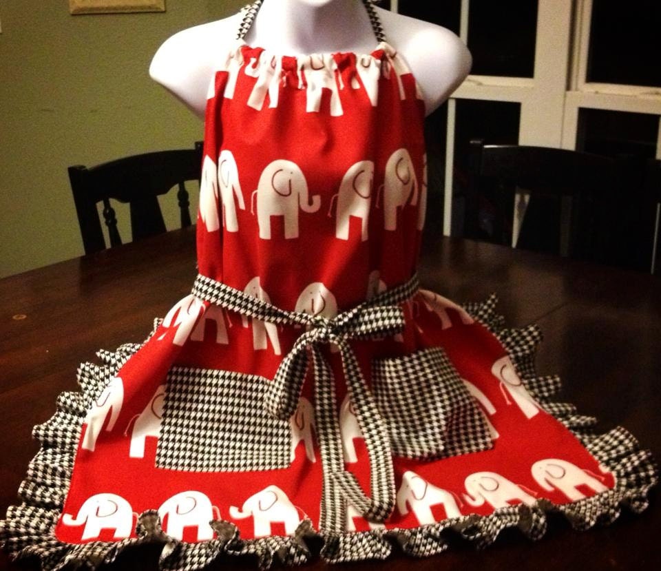 Alabama Roll Tide Elephant and Houndstooth Apron