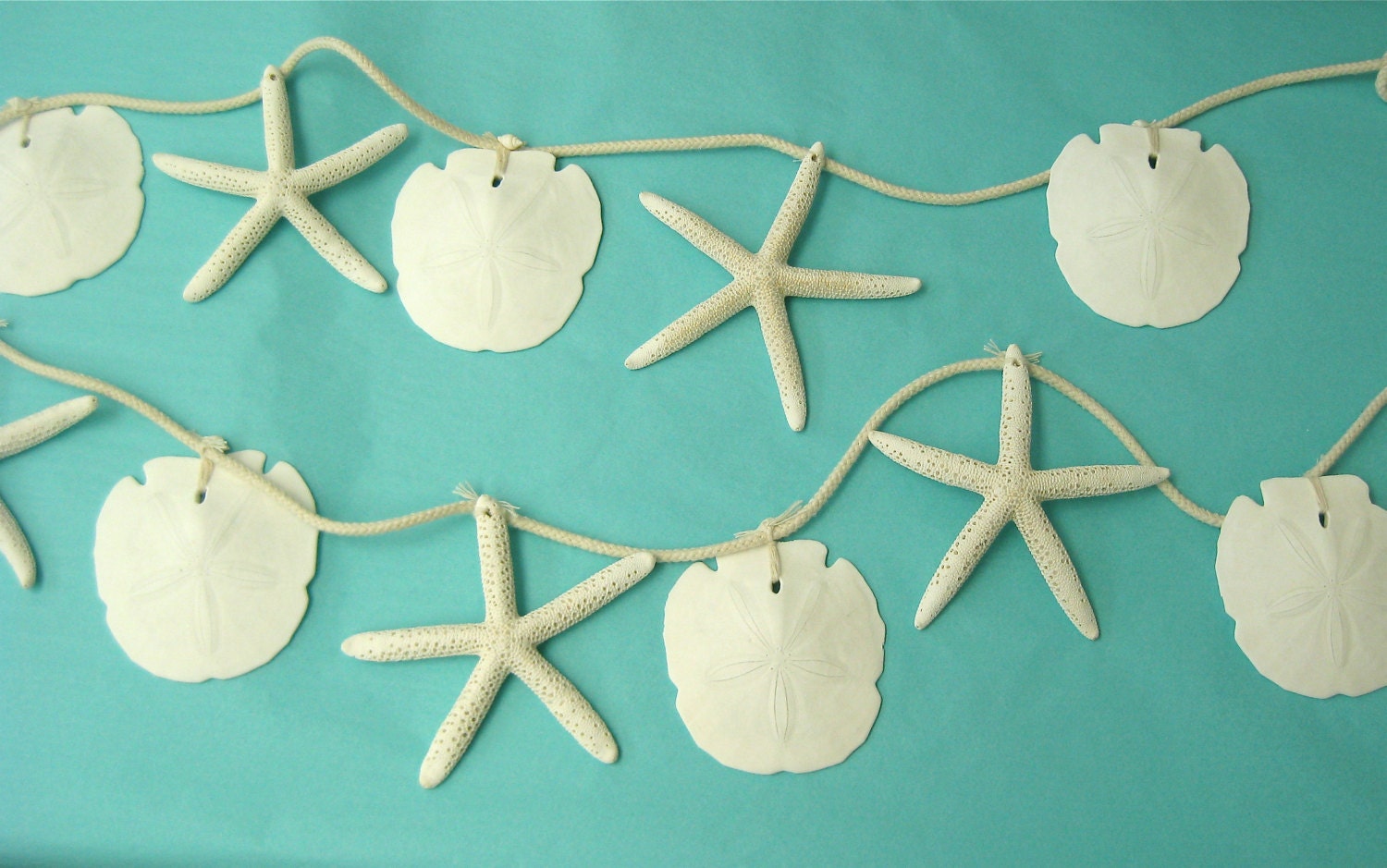 Beach Decor - Starfish and Sand Dollar Garland - 5.5 ft. long