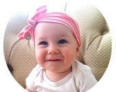 Pretty Pink Stripes Retro Baby Headband- ONLY 3 LEFT