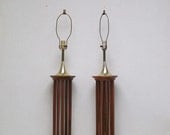 Vintage Mid Century Modern Tower  Lamp Pair