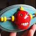 3D Robot Wall Art - Chewing Bot - Red Shabby Chic Robot Artwork