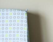 Blue and Lime Open Square Fitted Crib Sheet