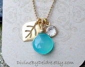 Aria Necklace...Caribbean Blue and Gold