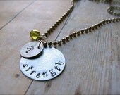 Personalized Hand-Stamped Initial and Word Necklace - What's Your 2013 Word