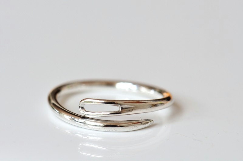 Sterling sewing needle ring. Made to order, open or closed