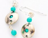 Turquoise Bead Earrings in Sterling Silver