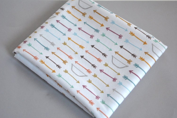 bows and arrows - earth tones - original fabric - fat quarter - arrow fabric