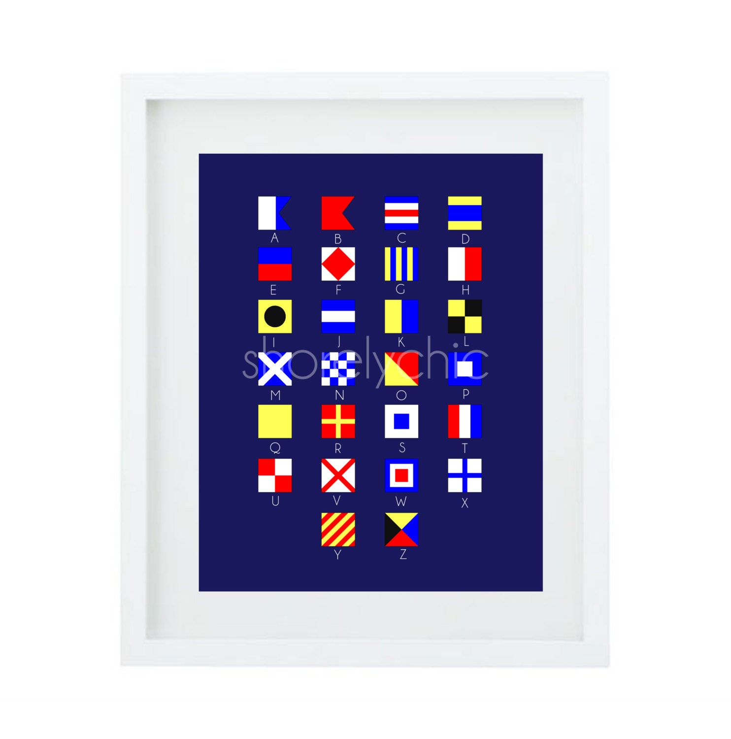 Nautical Flag Alphabet Poster