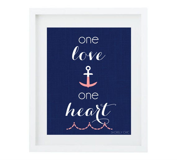 One Love One Heart Anchor Print