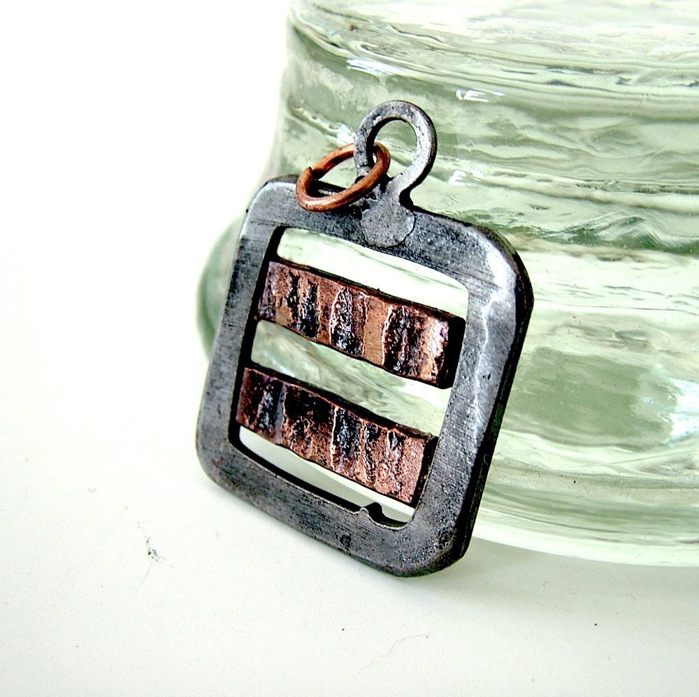 Industrial Pendant: Two Copper Stripes