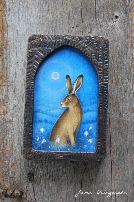 Hare Icon - Original Painting on Wood