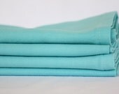 Cloth Napkins, Organic Cotton, Hand Dyed in Caribbean Blue, Set of 4 Sixteen inch Dinner Napkins, Made in the USA