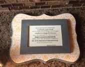 Wooden Photo Frame Yellow Damask