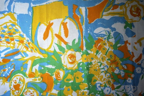 Vintage Retro Abstract Pattern Fabric