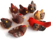 Barnyard Hens and a Rooster, Waldorf toy, all natural toy, eco friendly toy, waldorf barnyard toy, waldorf chickens