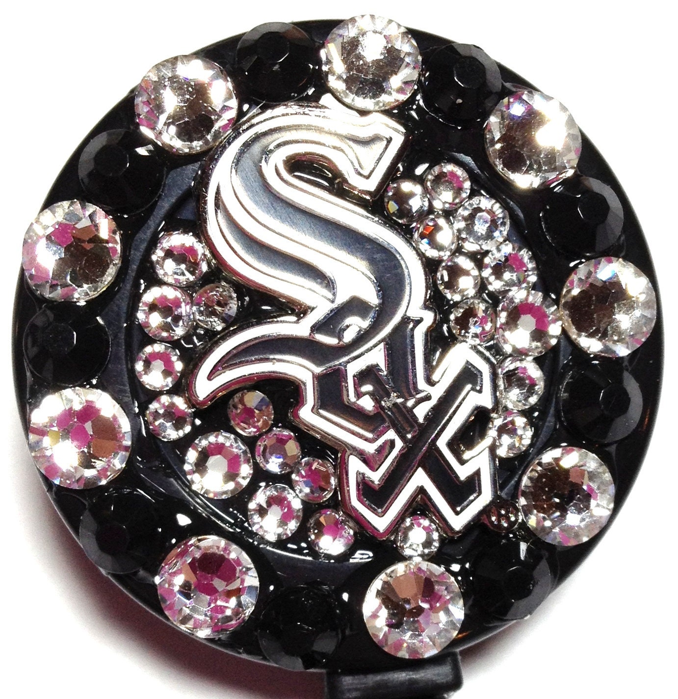 Chicago White Sox Swarovski Crystal Embellished ID Badge Reel