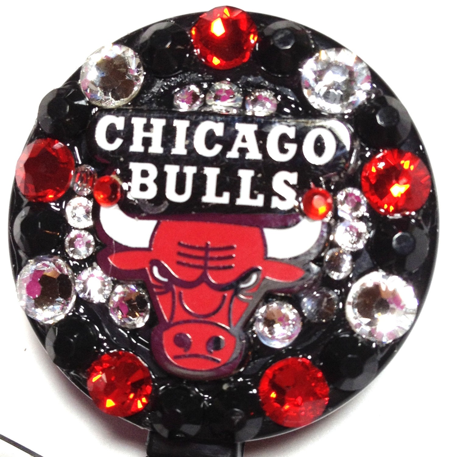 Chicago Bulls Swarovski Crystal Embellished ID Badge Reel
