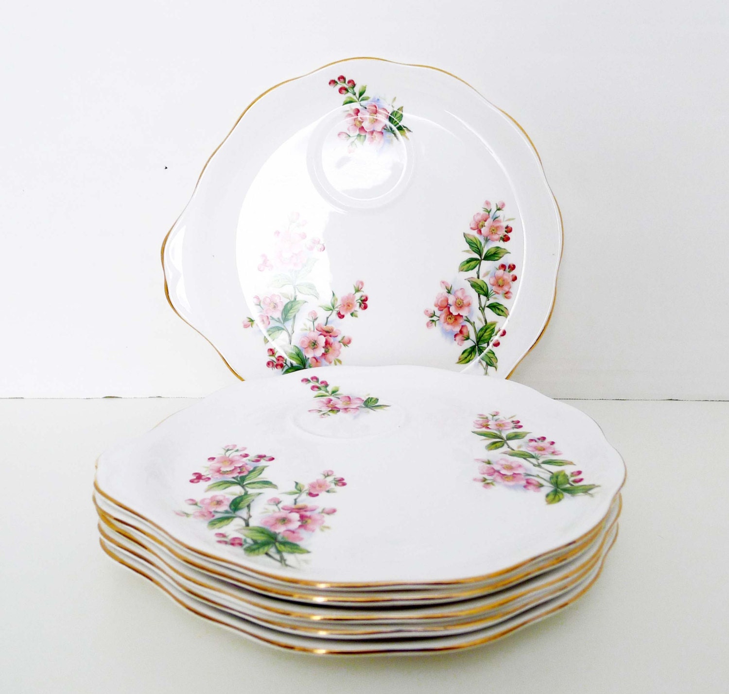 Set of 6 Royal Albert dessert and saucer Plates - England