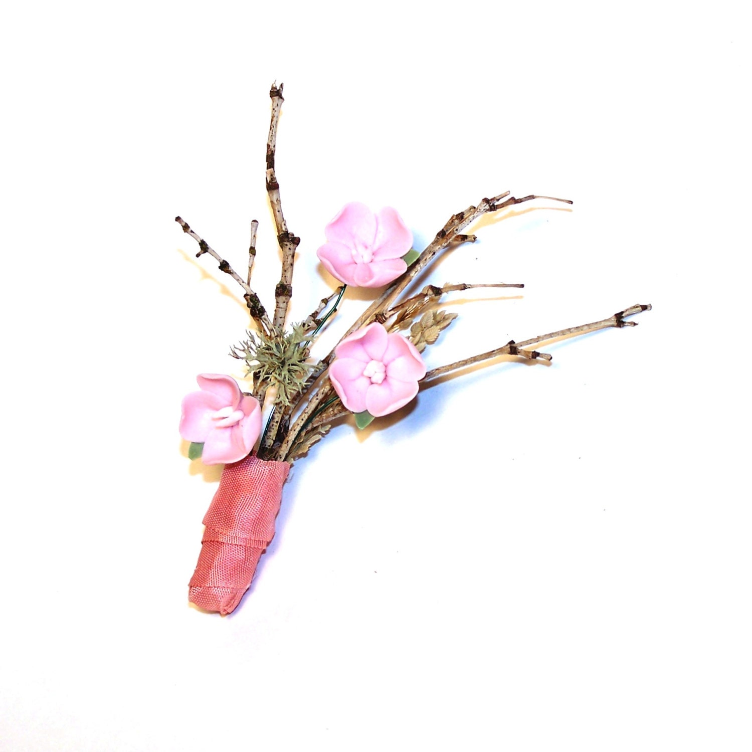 Cherry Blossom Boutonniere - Vegan