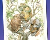 Three Tree Turtles Taking Tea (mini print)