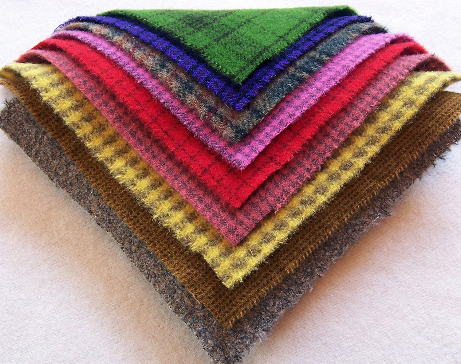 Hand Dyed Wool Fabric, 8in.x 8in. - for Applique, Penny Rugs, Sewing Projects / W1336