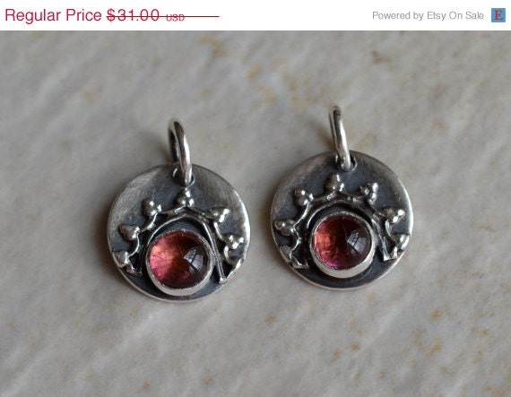 SALE Design Your Own Gemstone Earrings Charms with Pink Tourmaline