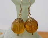 Vintage Pressed Glass Beaded Earrings