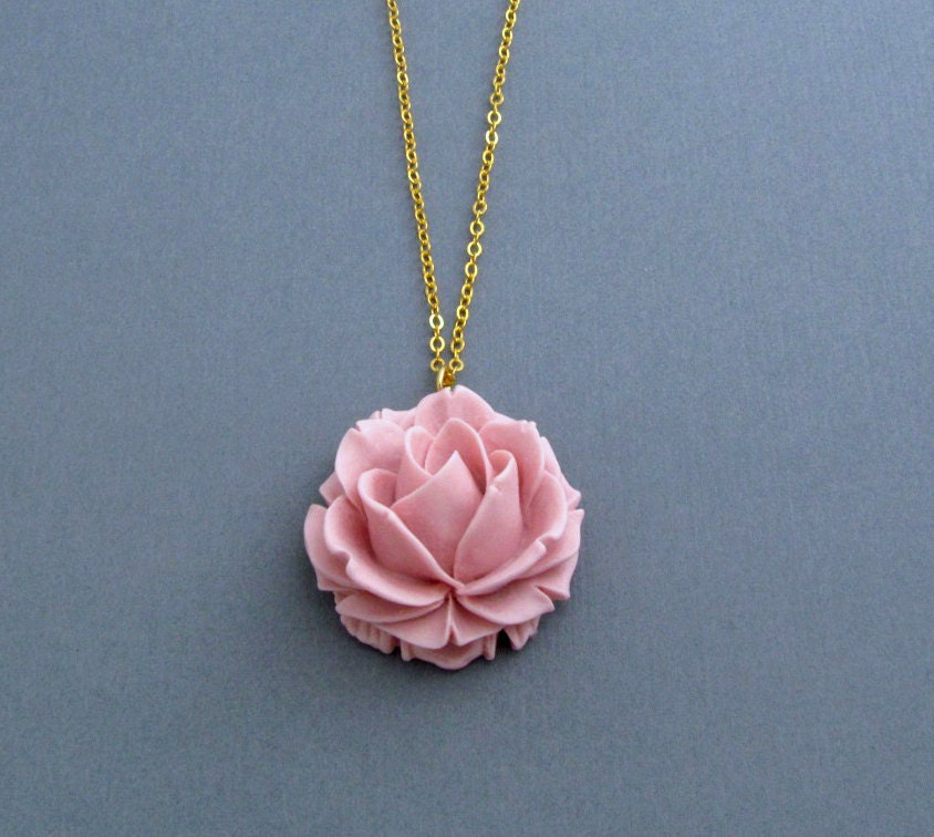 African Violet Flower Necklace Rose Necklace Garden Jewelry Spring Wedding Purple Rose Cottage Chic Lavender Lilac Pastel - Cassandra