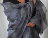 Shibori Tied Silk Scarf, Sarong, Wrap, Shawl, Stole, Beach Cover Up, Purple Hand Dyed