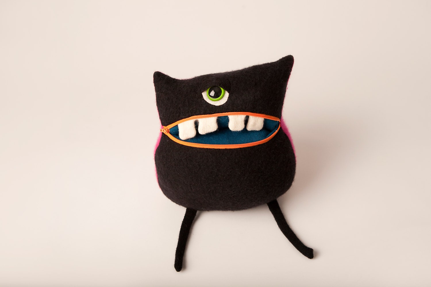 Shifty the sweater monster handmade from upcycled wool sweaters