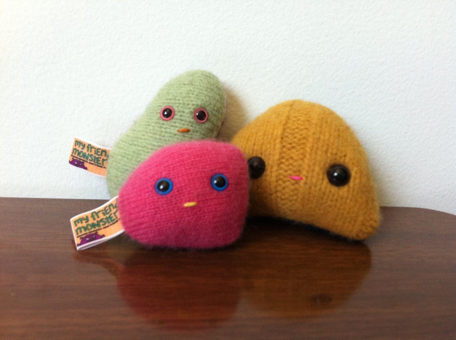 Micro monsters SET OF 3 tiny plush sweater monsters 
