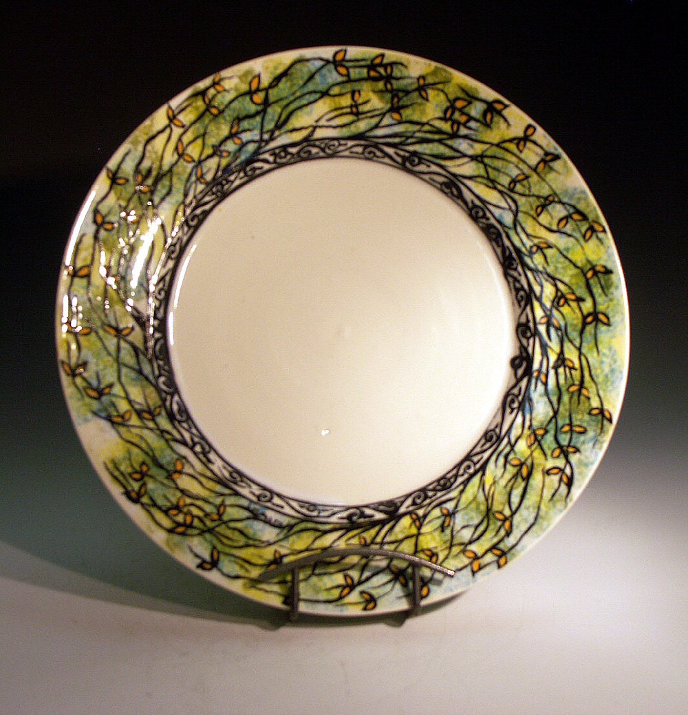 Porcelain serving platter, hand painted, new release