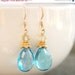 SALE 15 OFF Juicy Blue Topaz Earrings - December Birthday - December Birthstone, Winter Blues, 14KT Gold Fill