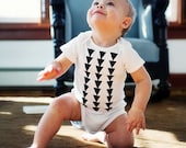 Arrow Hand Printed Onesie or Toddler Tee, Tribal Pattern, Stencil
