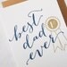 Letterpress Father's Day Card - Best Dad Ever - First Place Ribbon