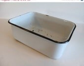On Sale Vintage White Enamel Pan